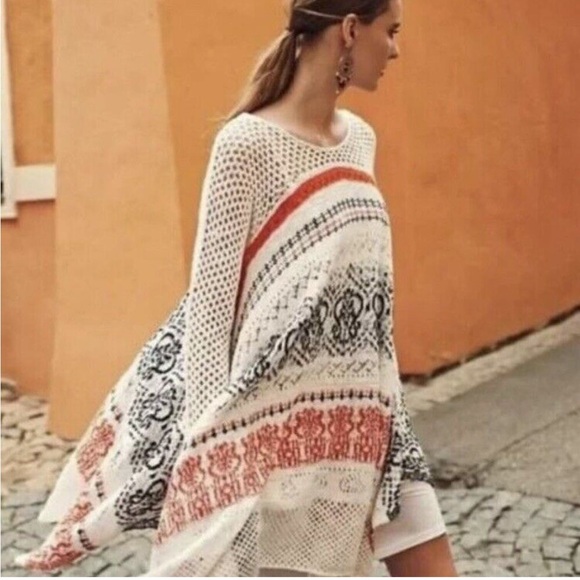 Sleeping on Snow Dress XS Anthopologie Risen Sun Orange Crochet Sweater Boho NWT - Picture 1 of 5